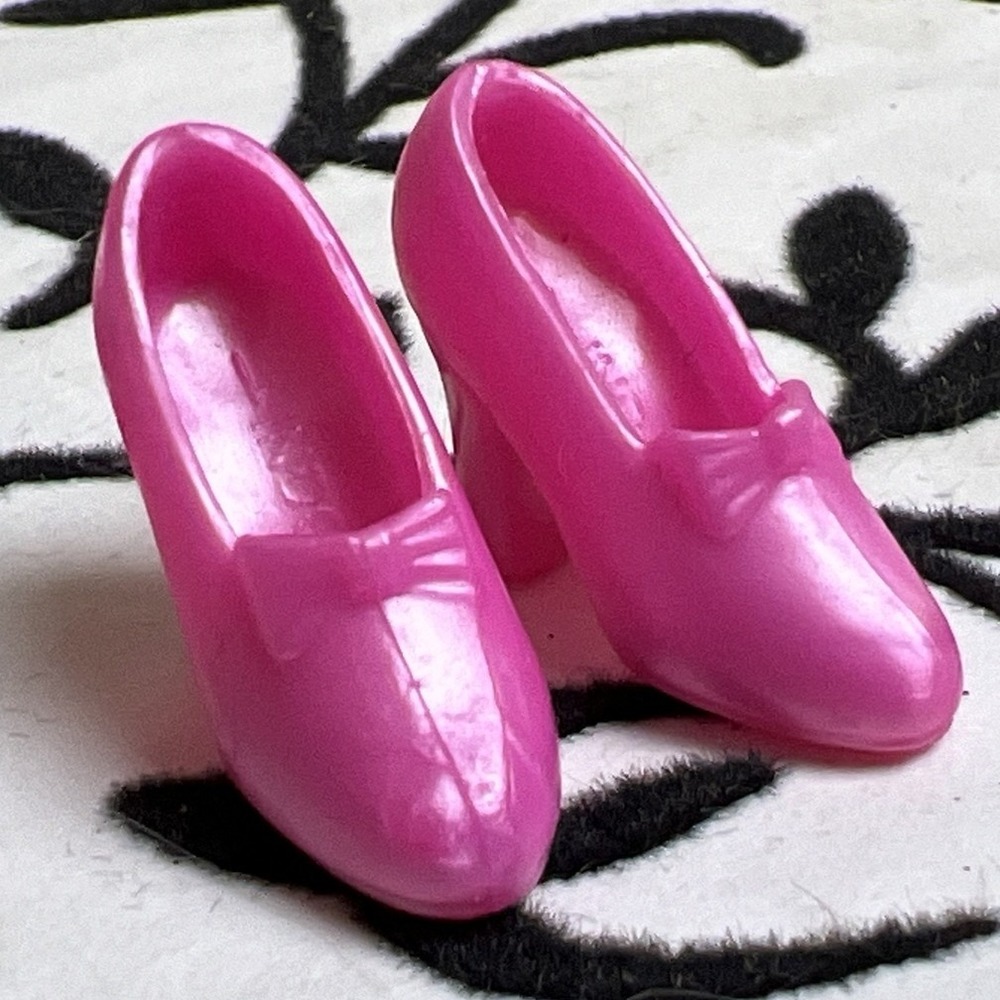 Barbie Pink Heels Doll Shoes Bow Detail Accessory Replacement Toy Girlycore‎